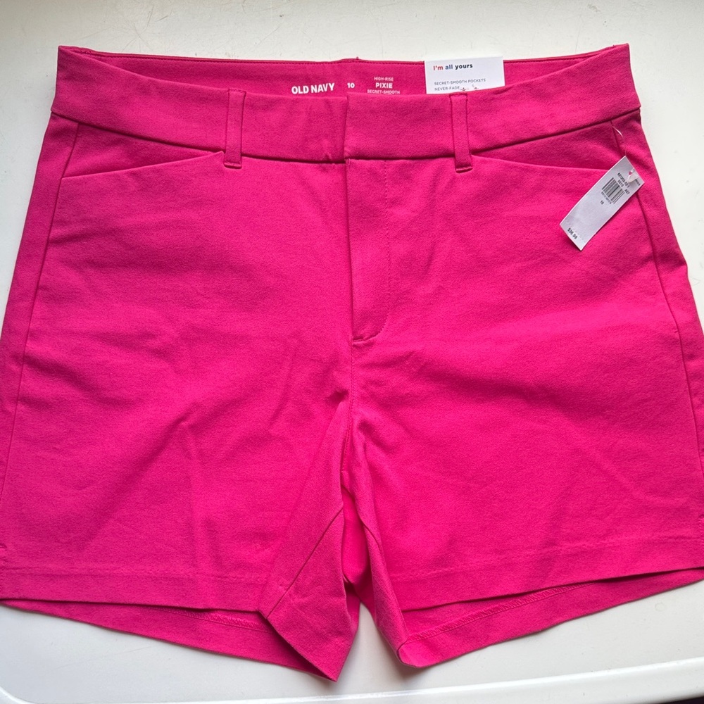 Old Navy Hot Pink High-Rise Pixie Shorts